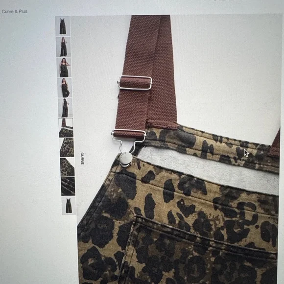 Cider Cheetah print wide leg  overalls - Picture 2 of 9